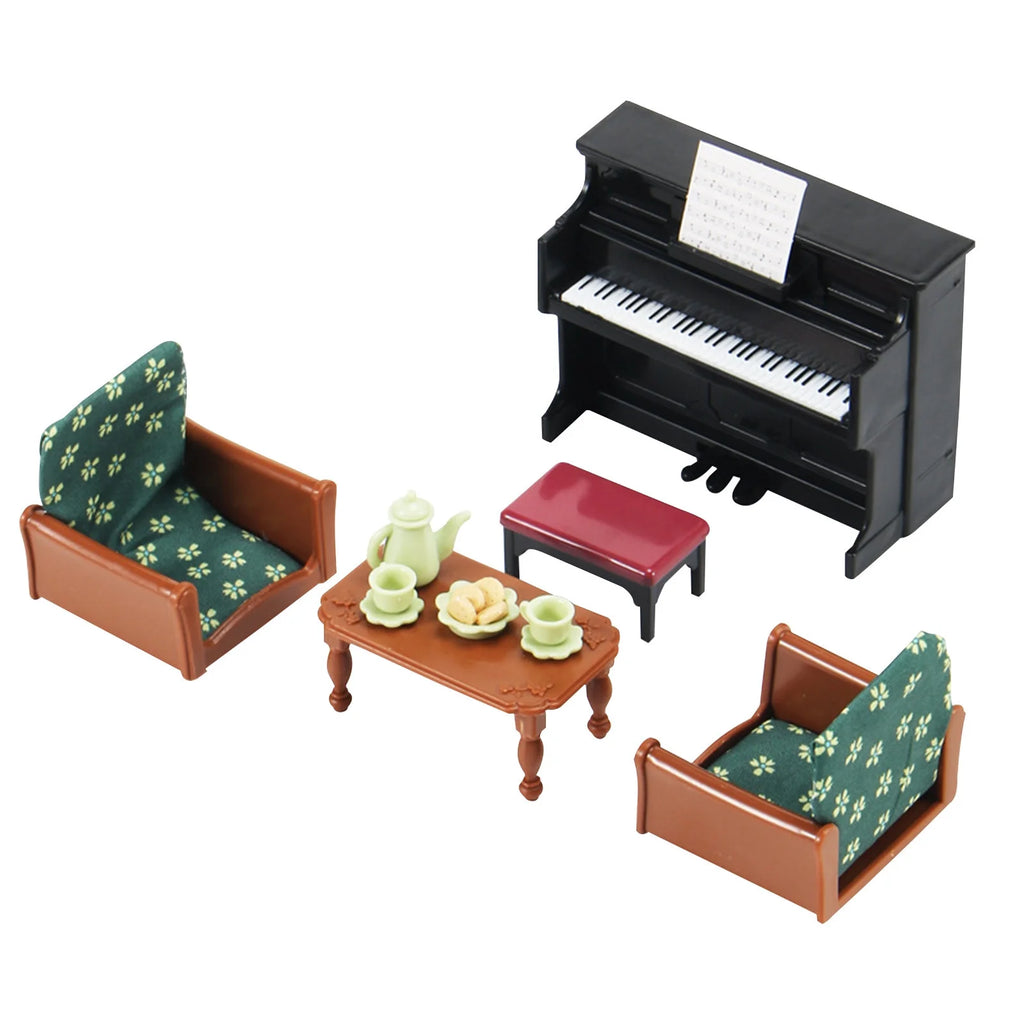 Miniature Dollhouse Furniture Kitchen Play Set with Refrigerator D1532