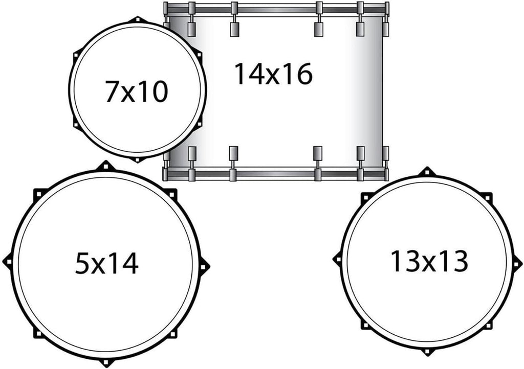 4-Piece Drum Set Shell Pack, Silver Sparkle E7644