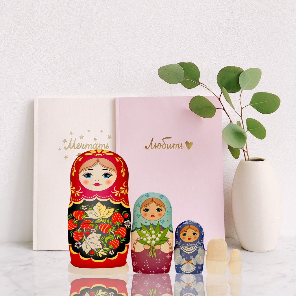 Unpainted Wooden Nesting Dolls Set E491564