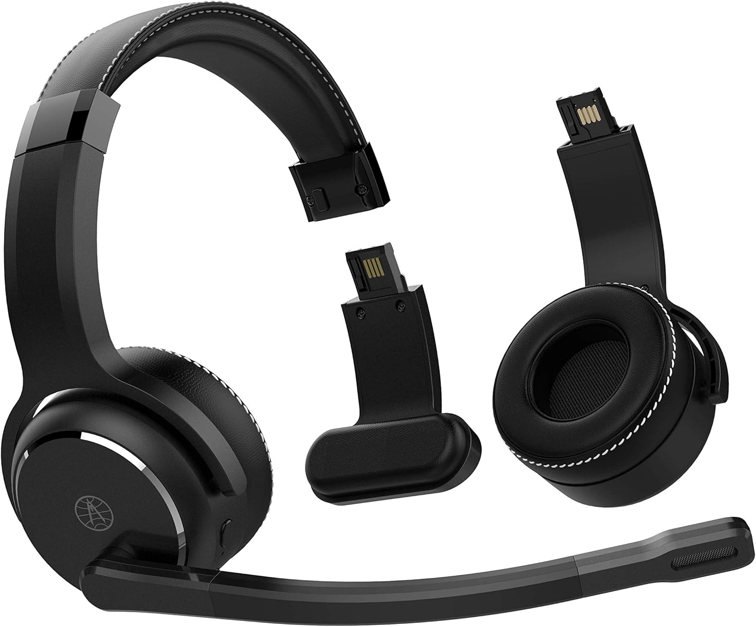 Black 2-in-1 Wireless Headset with Noise Cancellation N642642