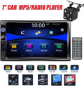 Double Din 7 Touchscreen Car Stereo with Bluetooth FM AM Radio MP3 USB AUX Rear View Camera E344553