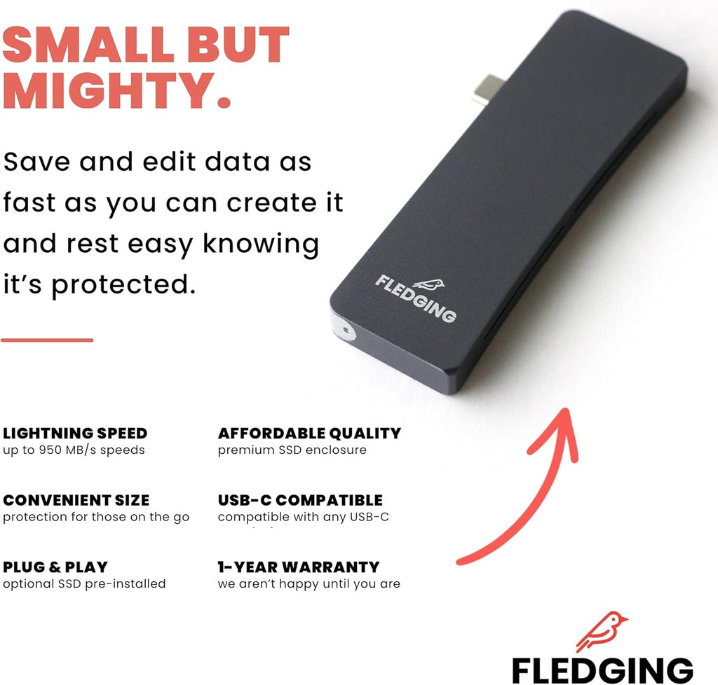Slim USB-C M.2 NVMe External Storage (1TB) P639