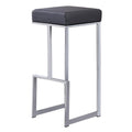 Faux Leather Backless Bar Stool in Gray/Silver (Set of 2) V84288