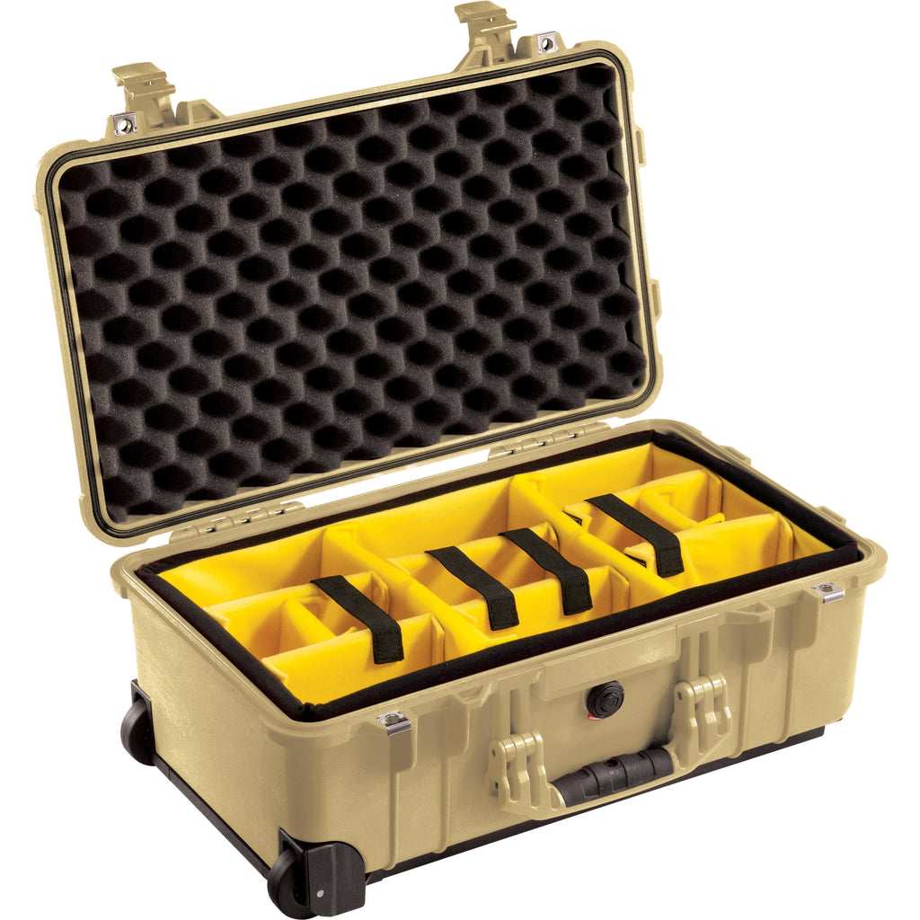 Desert Tan Carry on Case with Yellow and Black Divider Set X39931