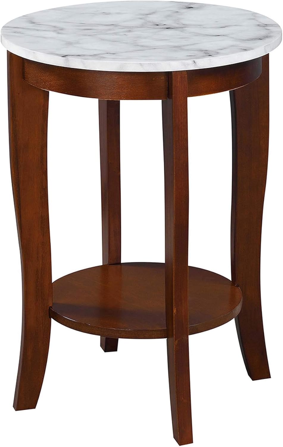 White Round End Table O237