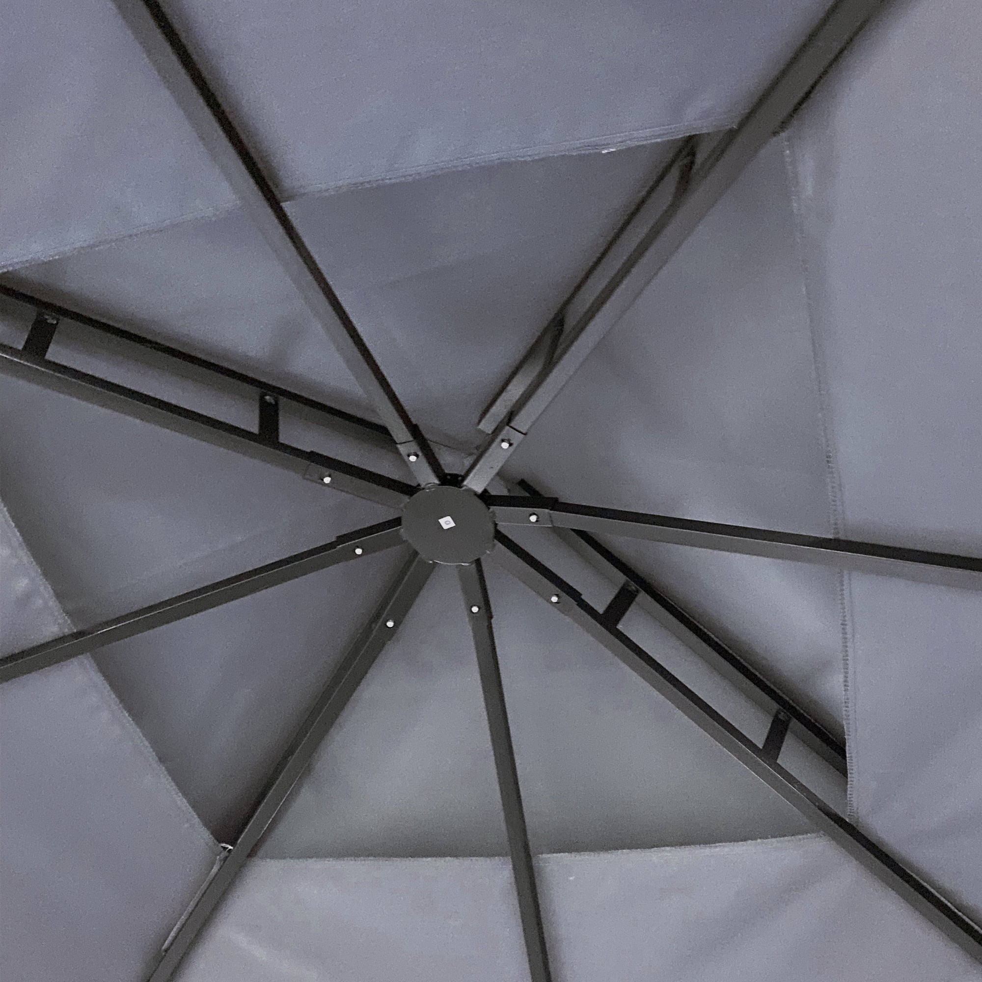 Gray Gazebo Canopy With Curtains T101