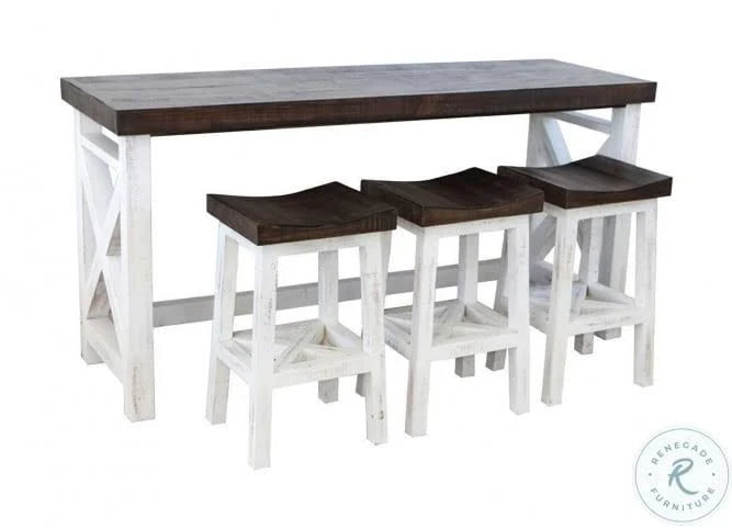 Antique White Console Bar Table M70376