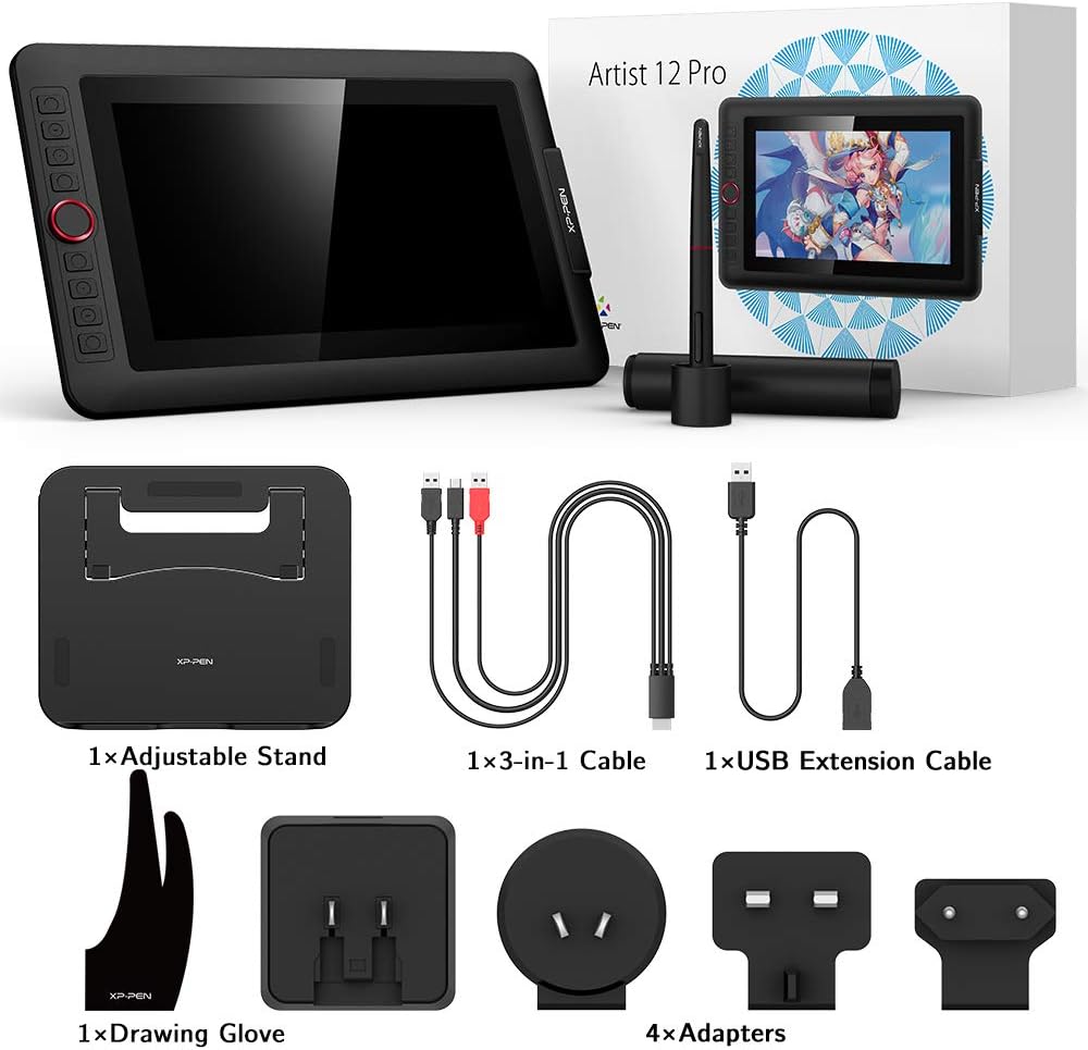 Artist12 Pro Drawing Monitor Battery-Free Stylus Drawing Display Tilt Supported S43057