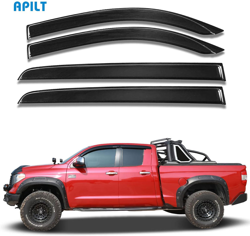 Tape-On Side Window Deflectors Dark Smoke 4-Piece Set X146140
