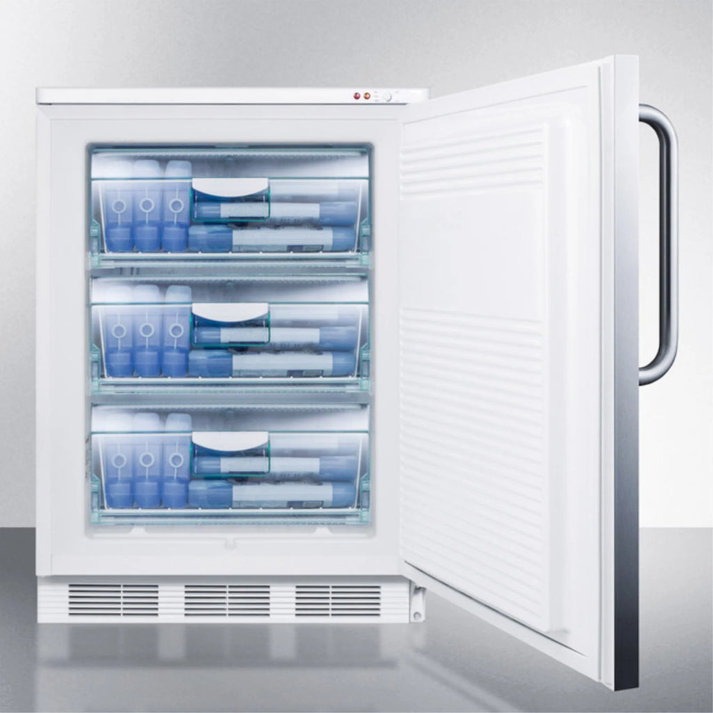 Freestanding Medical All-Freezer with Lock, Stainless Steel Door Q6284