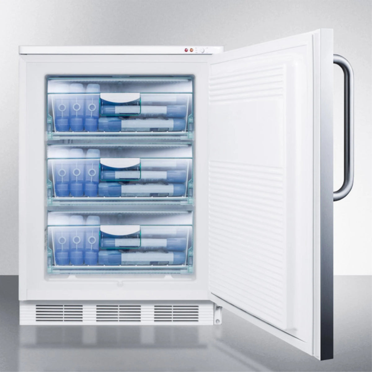 Freestanding Medical All-Freezer with Lock, Stainless Steel Door Q6284