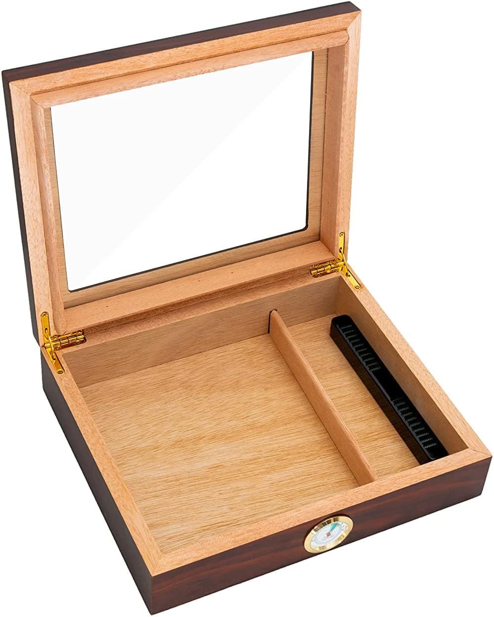 Walnut Spanish Cedar Box with Hygrometer and Humidifier, Pack of 2 Q8742