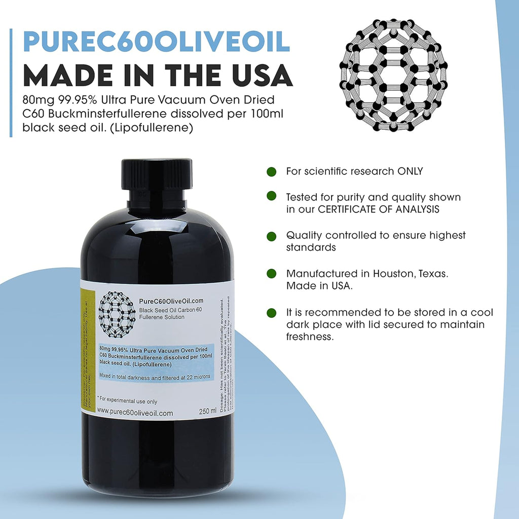 C60 Black Seed Oil 250ml / 8.5 Fl Oz Amber Glass Bottle N81136