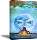 Red Lonely Lady Walk Along the Beach Shore Canvas Prints, Waterproof, 24x36 P564033