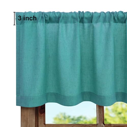 Natural Linen Cream Window Valance 3 Inch Rod Pocket Semi Sheer Light Filtering 18 Inch Length K109