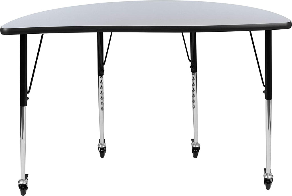 Mobile Half Circle Flexible Grey Adjustable Height Activity Table K479