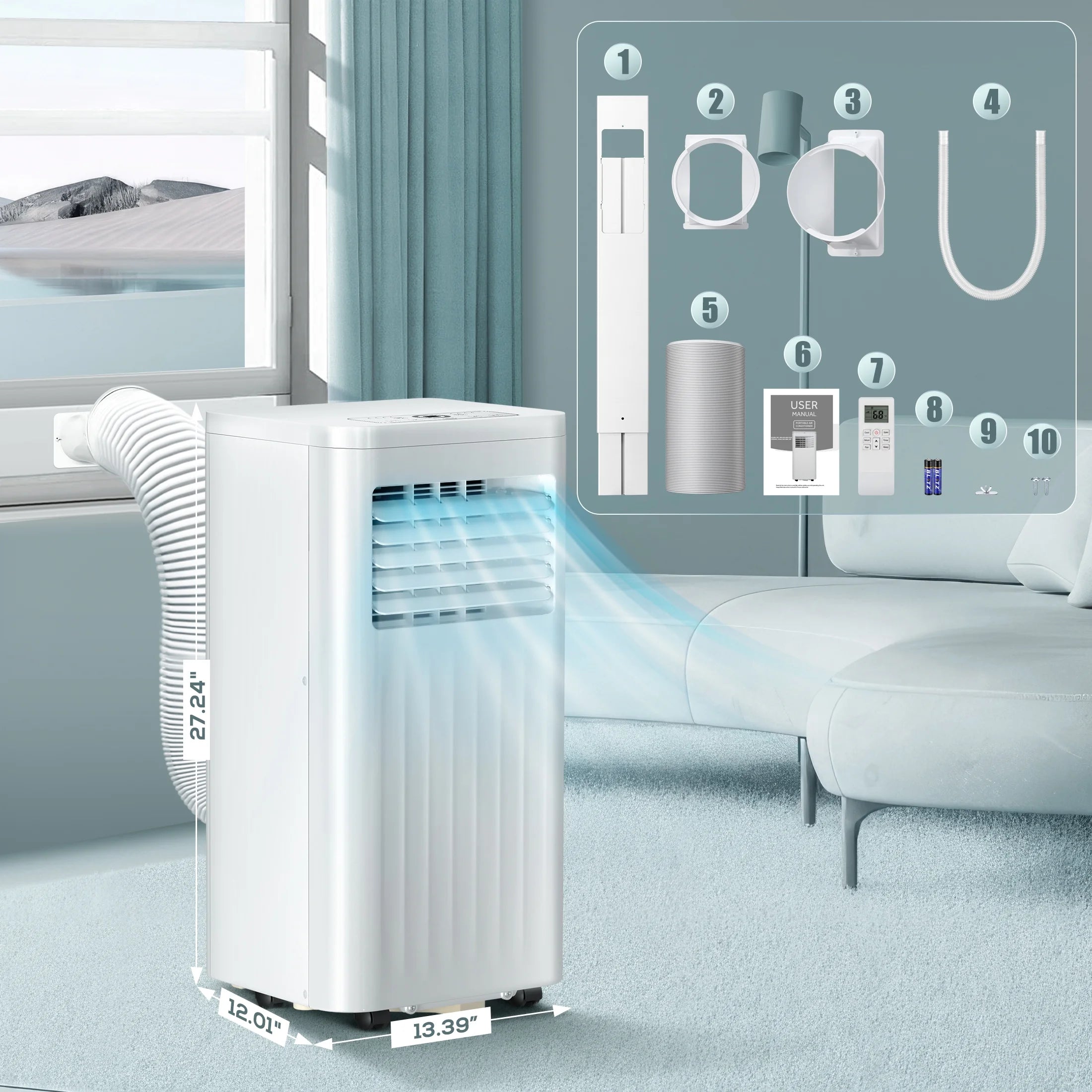 6,000BTU Portable Air Conditioner with Remote Control M657522