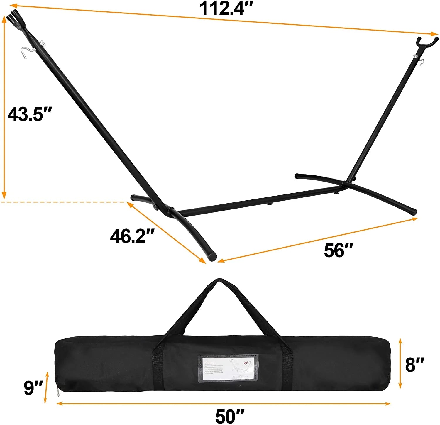 Portable 2 Person Hammock with Steel Stand and Carrying Case K653