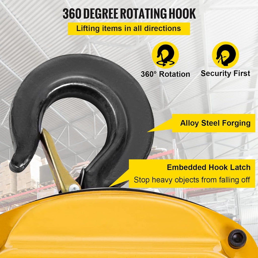 Chain Hoist 1100lbs 10ft Yellow Pack of 2 R94762