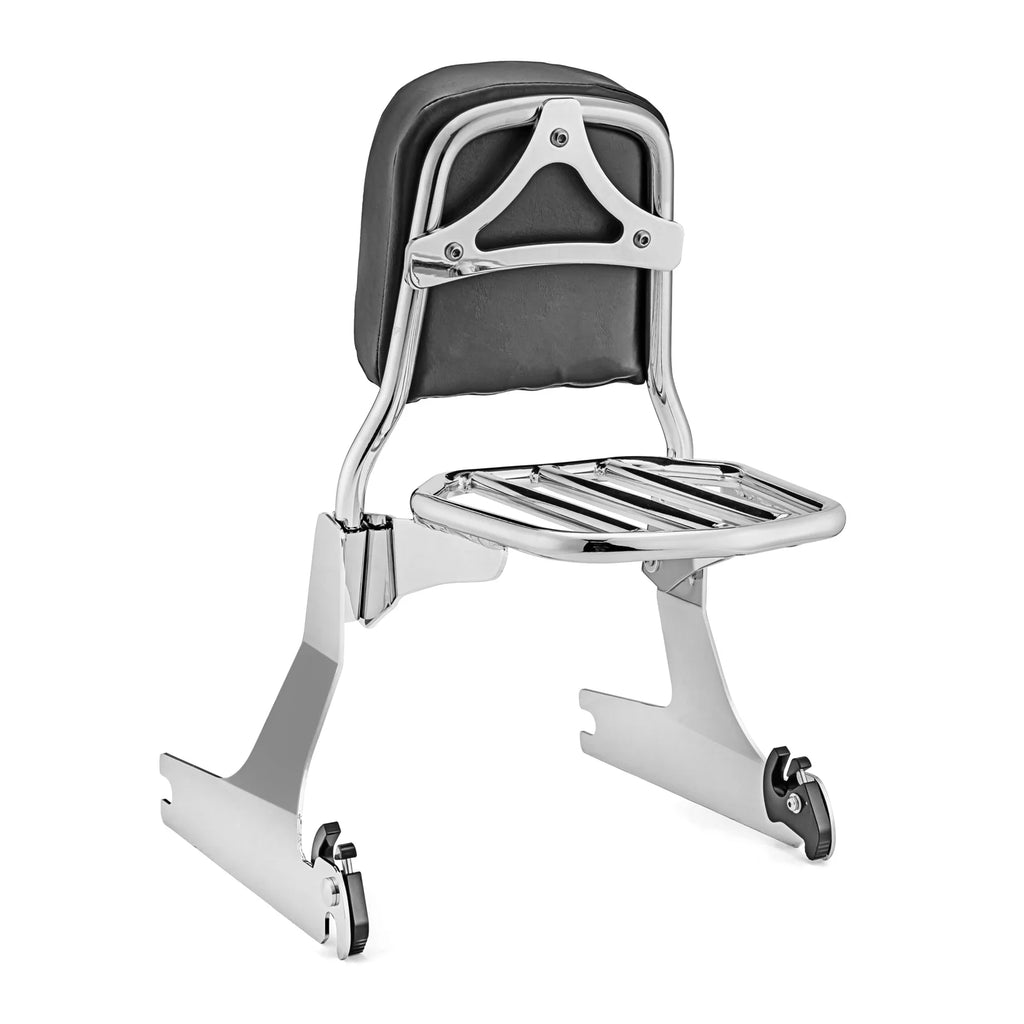 Chrome Passenger Backrest Sissy Bar and Luggage Rack for Harley Dyna I71556