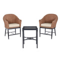 Light Brown 3-Piece Wicker Outdoor Bistro Set M47092
