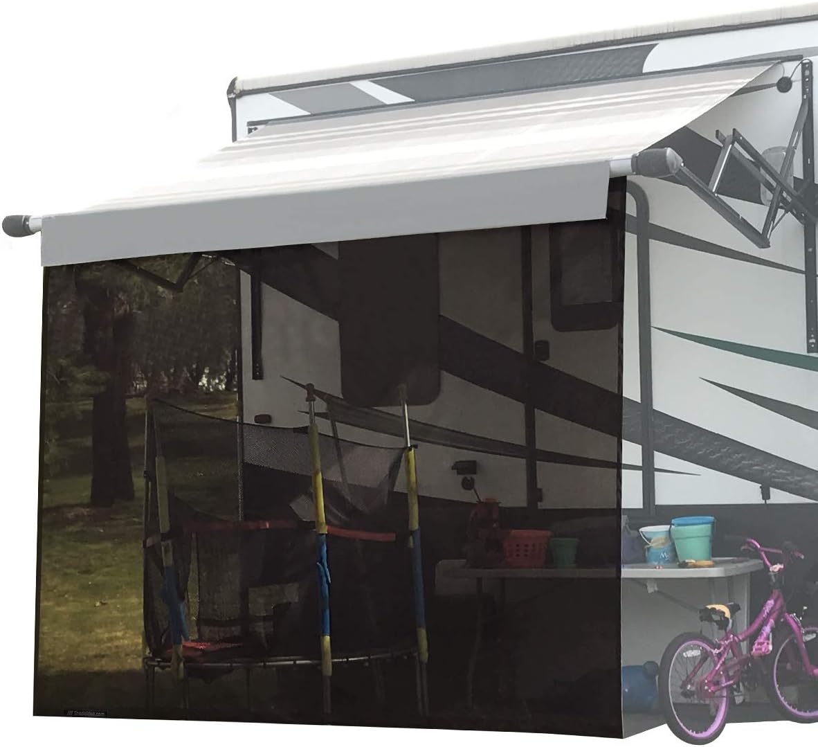 Black Mesh Sun Shade Screen for Awning Pack of 2 V179327