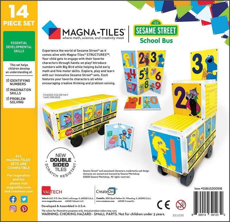 Sesame Street School Bus Magna-Tiles Structures X2899