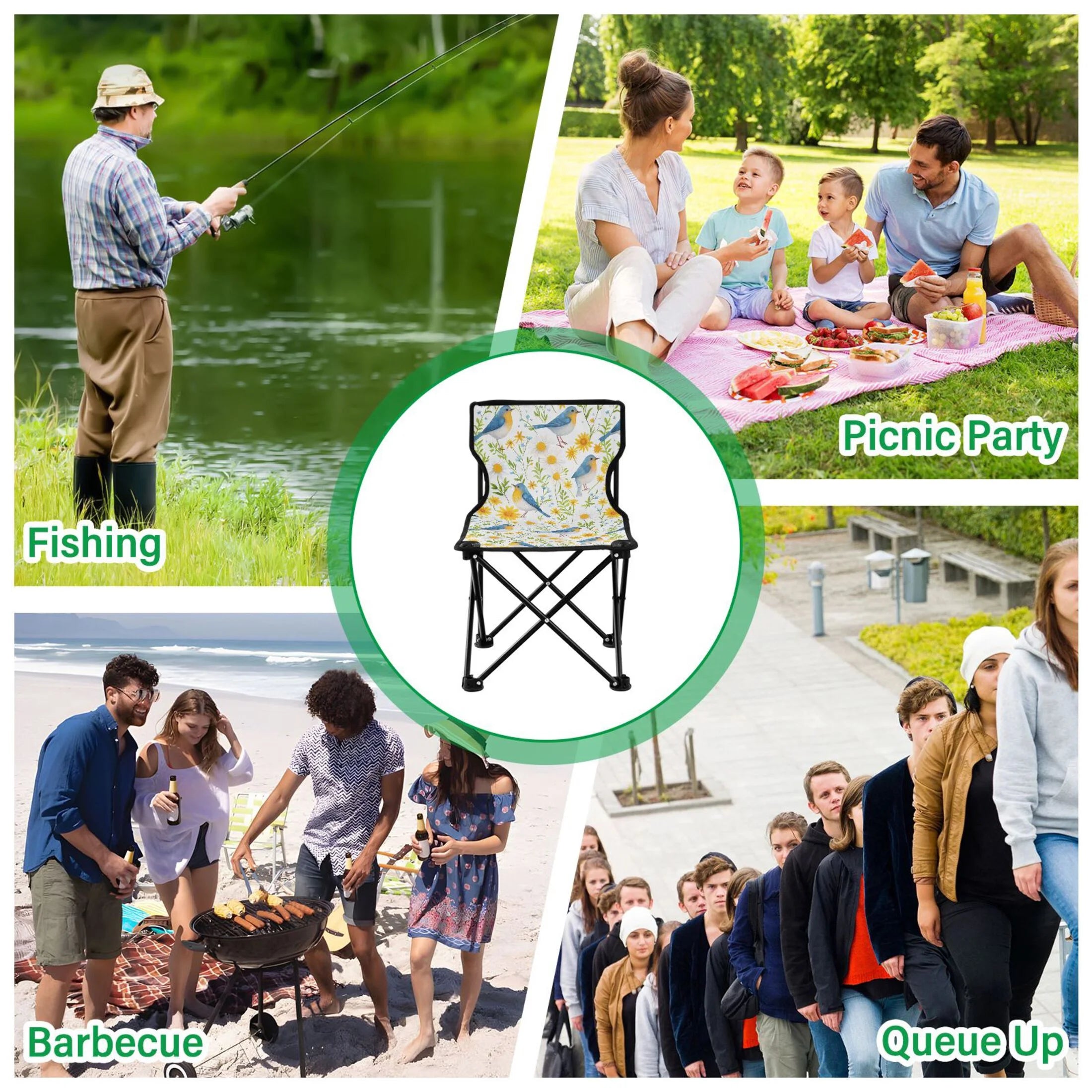 Portable Camping Chair with Carry Bag Y49048