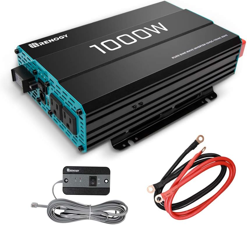 1000W Pure Sine Wave Inverter 12V DC to 120V AC Converter with USB Port Y76192