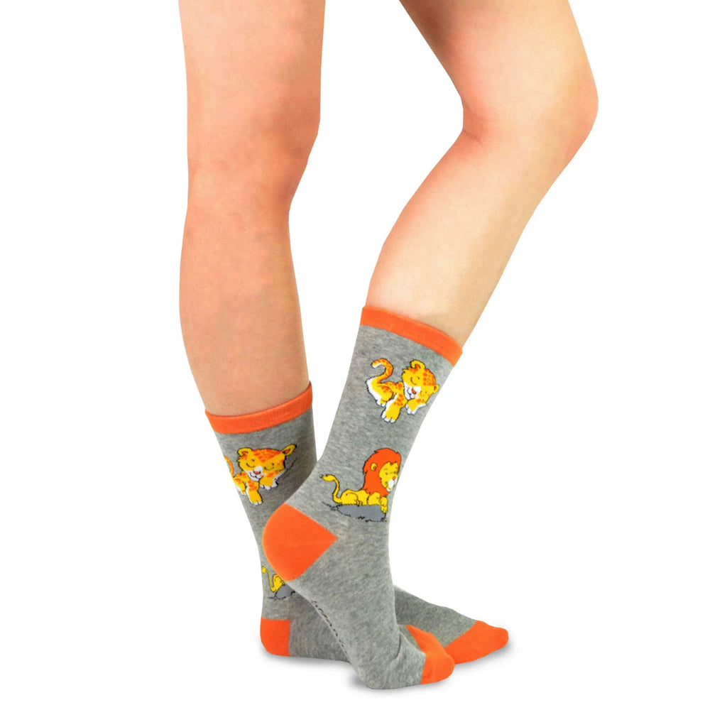 6 Pair Cartoon Safari Animal Crew Socks Z75514
