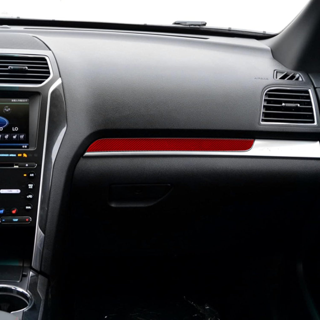 Carbon Fiber Center Console Storage Box Trim Sticker Red Pack of 2 F886371