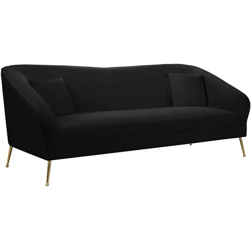 3-Piece Velvet Chair Loveseat & Sofa Set in Black O97664