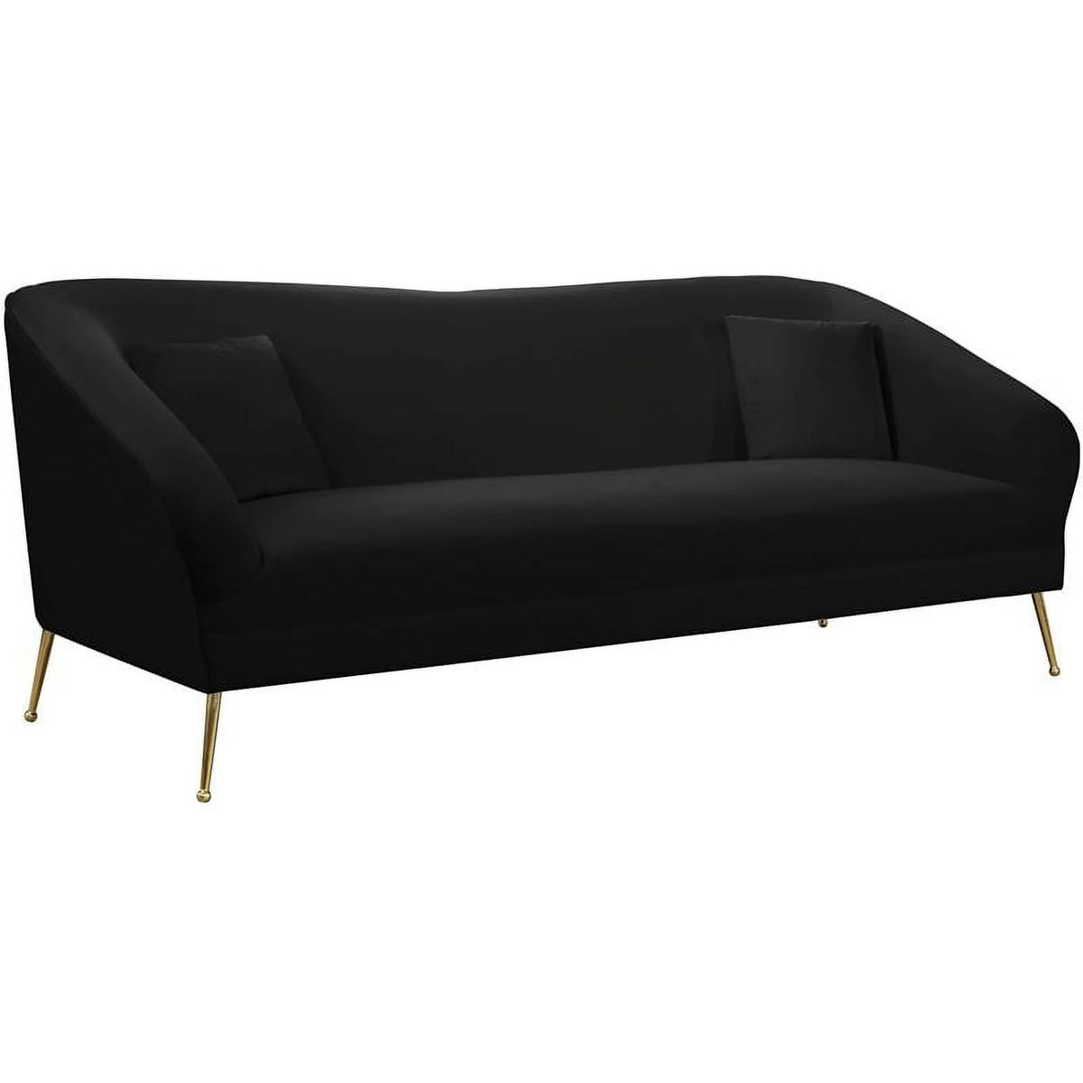 3-Piece Velvet Chair Loveseat & Sofa Set in Black O97664