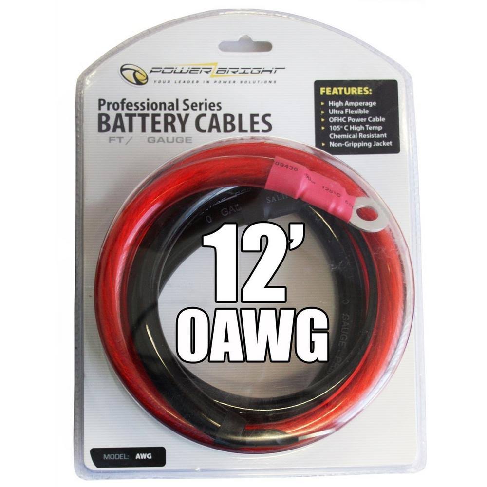0 Gauge 12 Foot Battery Cables F23795