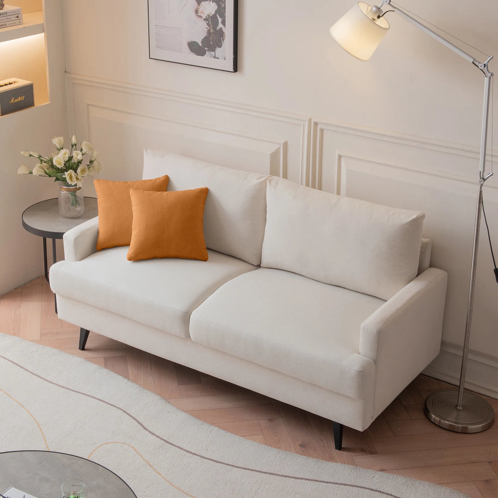 Beige Upholstered Futon Sofa Couch Loveseat M334