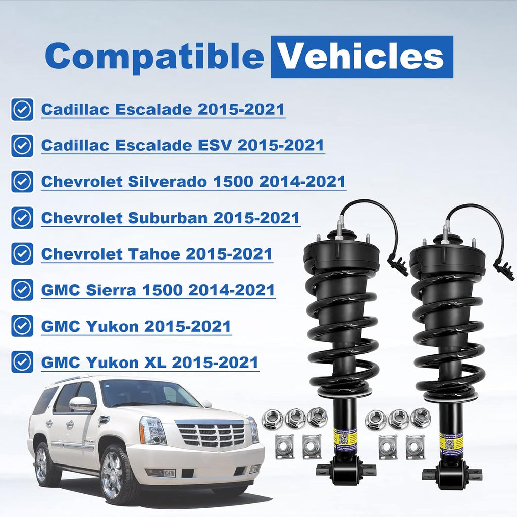 Front Shock Absorbers with Magnetic Ride Control Compatible with 2015-2021 Chevrolet Silverado Escalade Tahoe Suburban Sierra 1500 Yukon XL MRC Assembly B966