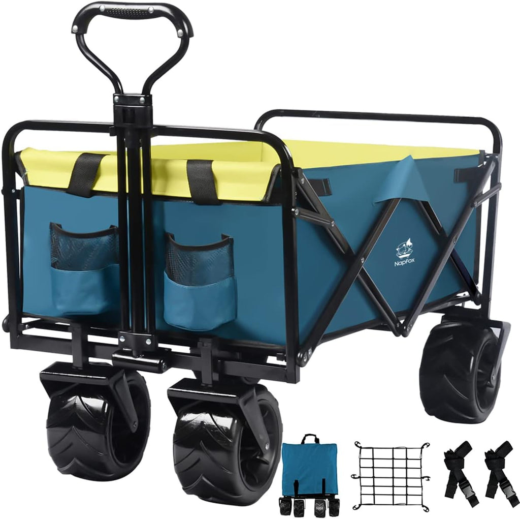 Black Heavy Duty Folding Utility Cart with Adjustable Handle Z991502