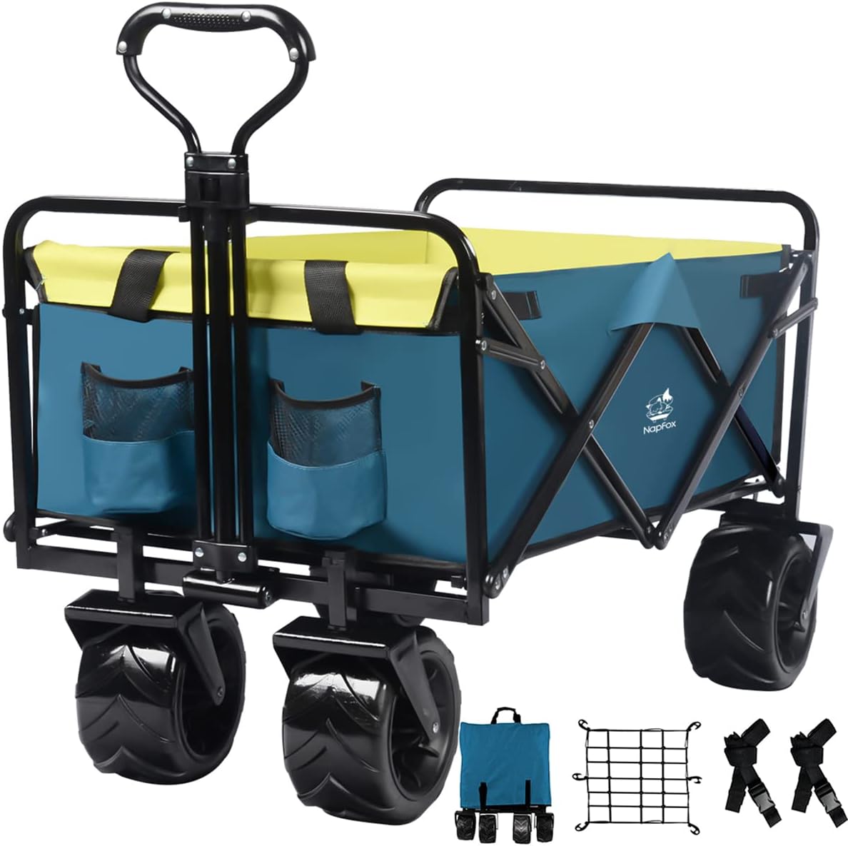 Black Heavy Duty Folding Utility Cart with Adjustable Handle Z991502