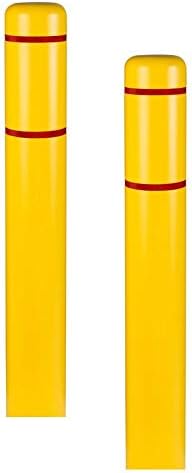 Yellow White Reflective Bollard Cover Pack of 2 D6836