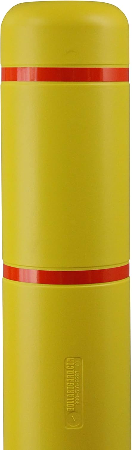 Yellow White Reflective Bollard Cover Pack of 2 D6836
