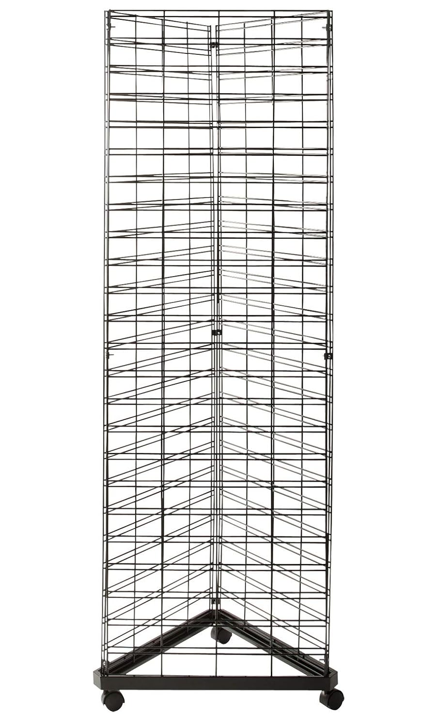 Black Triangle Slat Grid Tower with Base & Casters O986