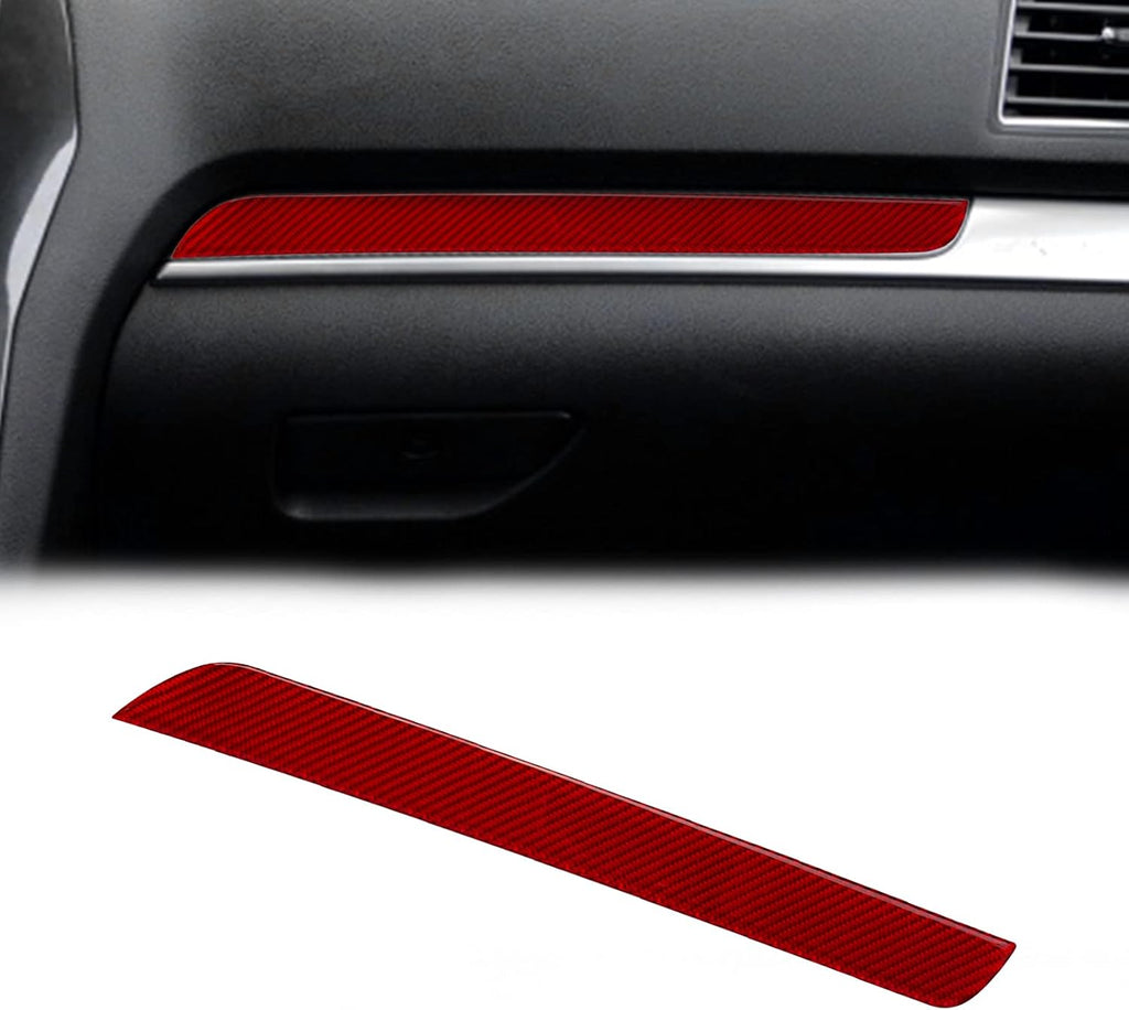 Carbon Fiber Center Console Storage Box Trim Sticker Red Pack of 2 F886371