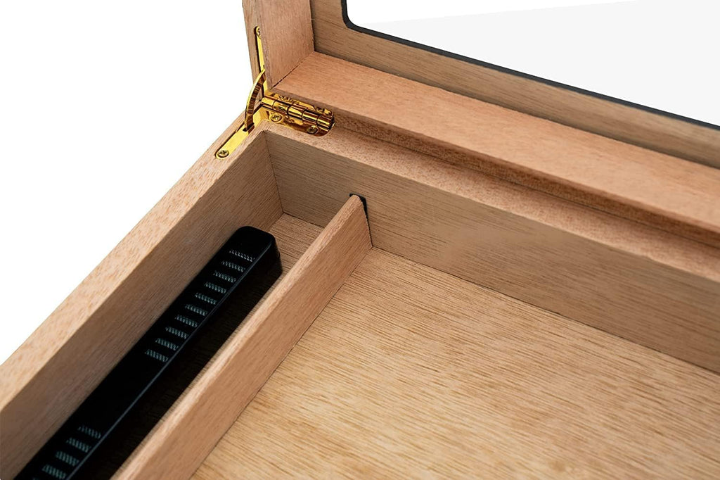 Walnut Spanish Cedar Box with Hygrometer and Humidifier, Pack of 2 Q8742