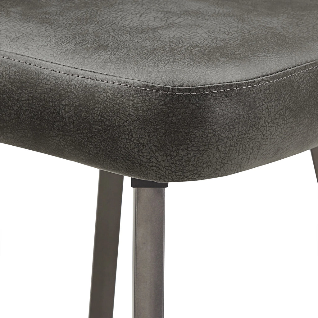 24" Metal Swivel Counter Stools, Set of 2, Dark Grey N631