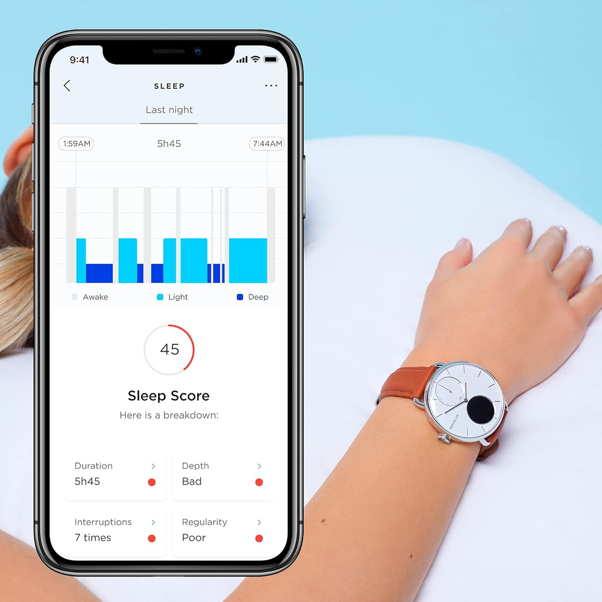 Hybrid Smartwatch with ECG, Heart Rate Sensor and Oximeter (White, 42mm) V7439