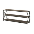 Industrial 3 Shelf Bookcase Slate Gray/Black Metal J1965