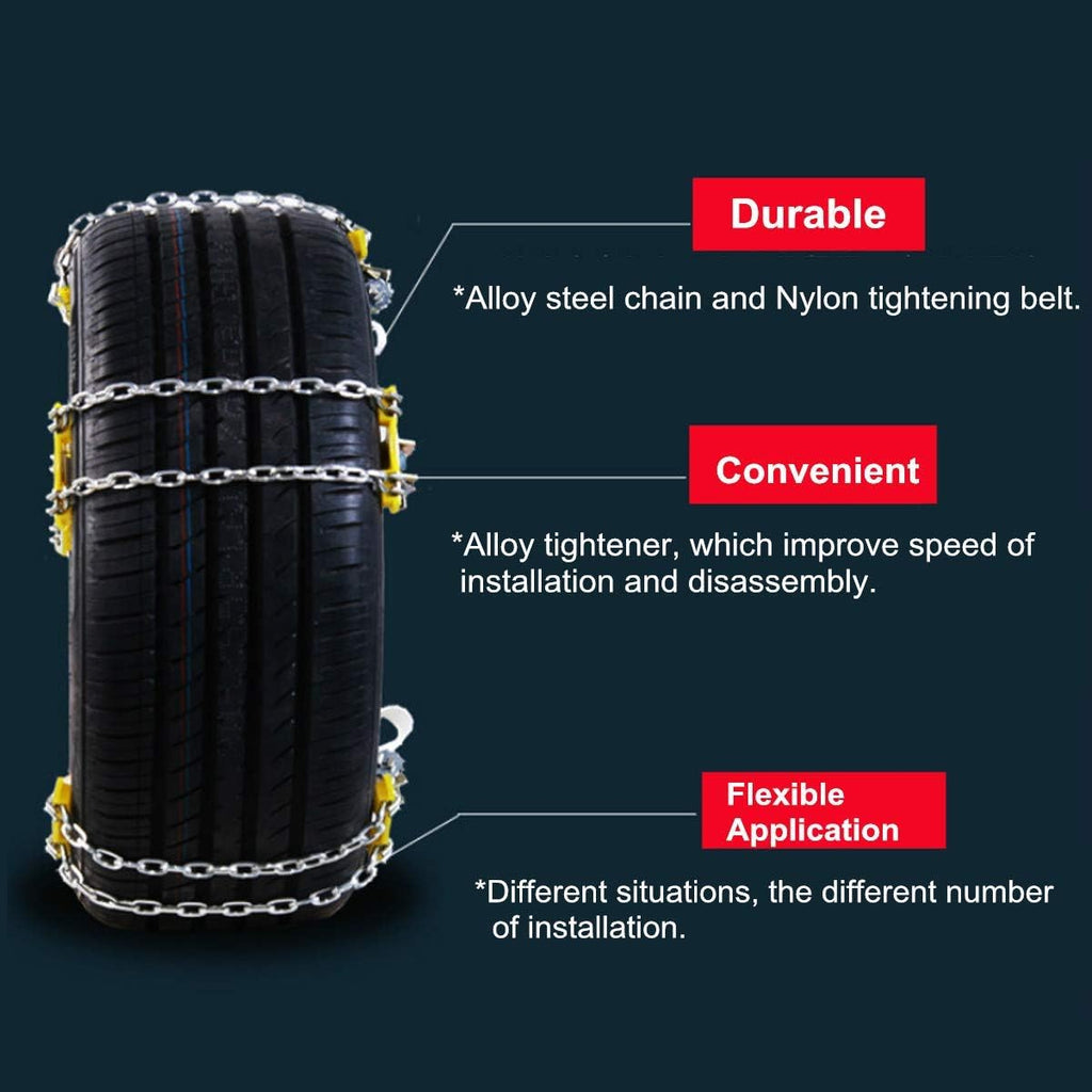 10 Packs Anti Slip Tire Chains with Thickened Manganese Steel D1236