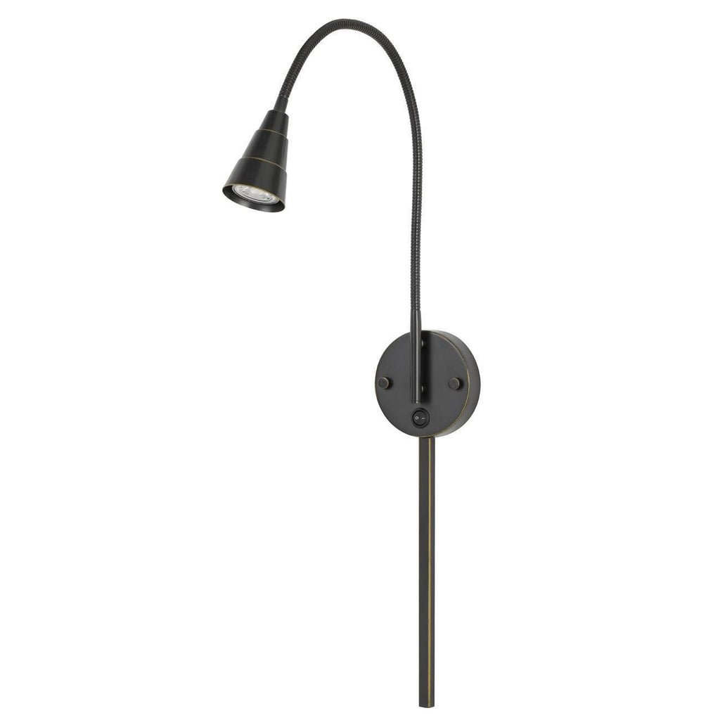Dark Bronze LED Wall Mount Gooseneck Lamp C3722