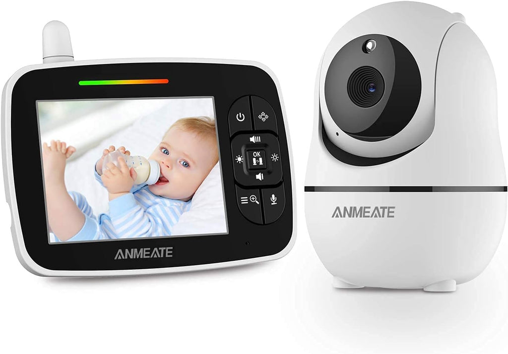 Baby Monitor with Camera and Audio, 3.5" Display, Infrared Night Vision, Two Way Talk, Room Temperature, Lullabies, 960ft Range N768
