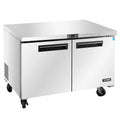 Commercial 2 Door Undercounter Refrigerators, 17 Cu. Ft Side by Side Stainless Steel Worktop Fridge H43851